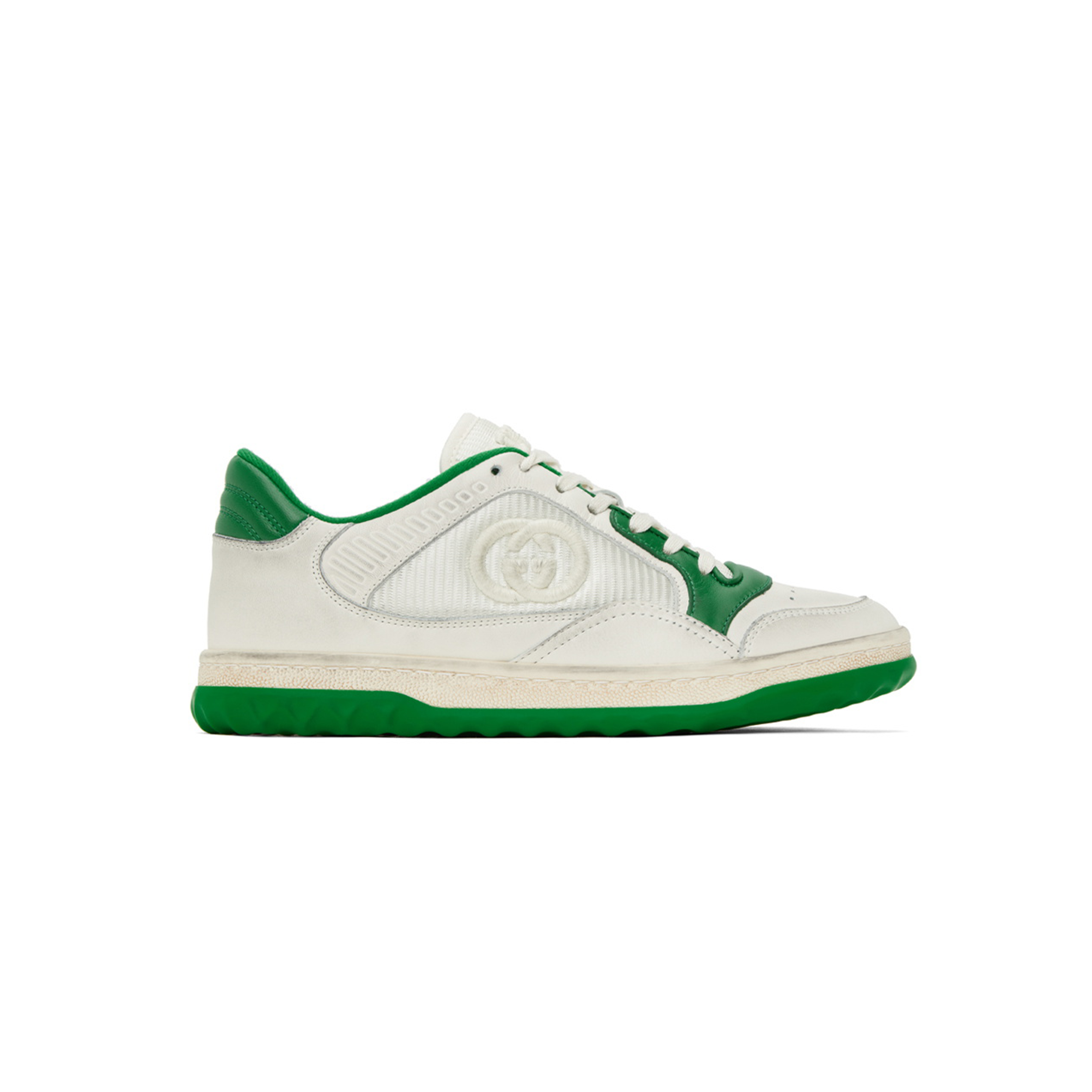 GUCCI OFF-WHITE & GREEN MAC80 SNEAKERS 